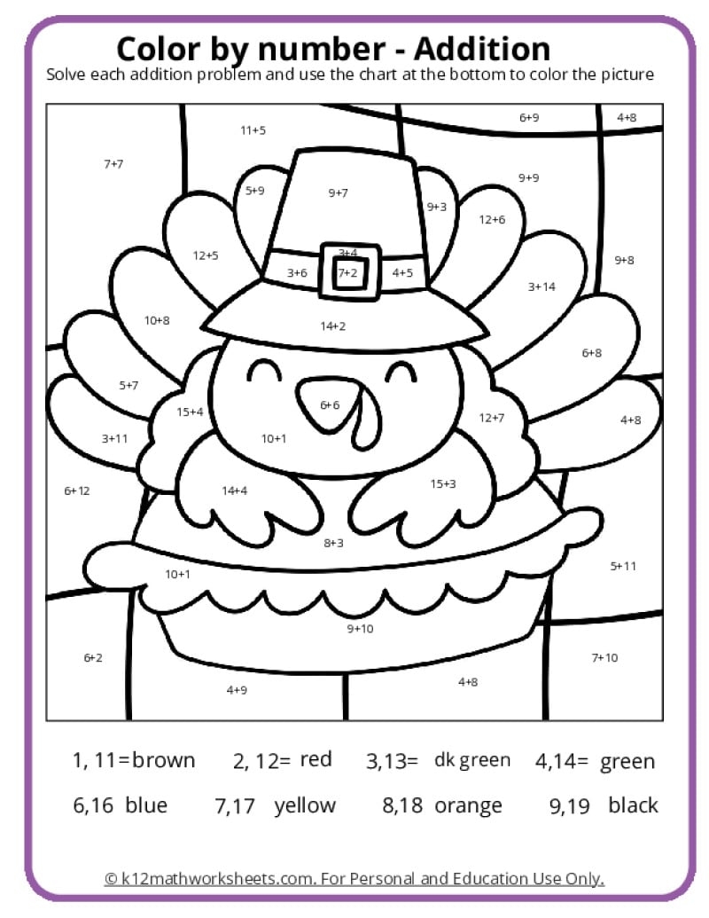 children's coloring pages for thanksgiving