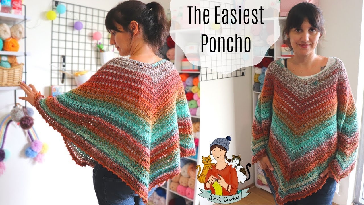 The Easiest Poncho Crochet Free Pattern YouTube