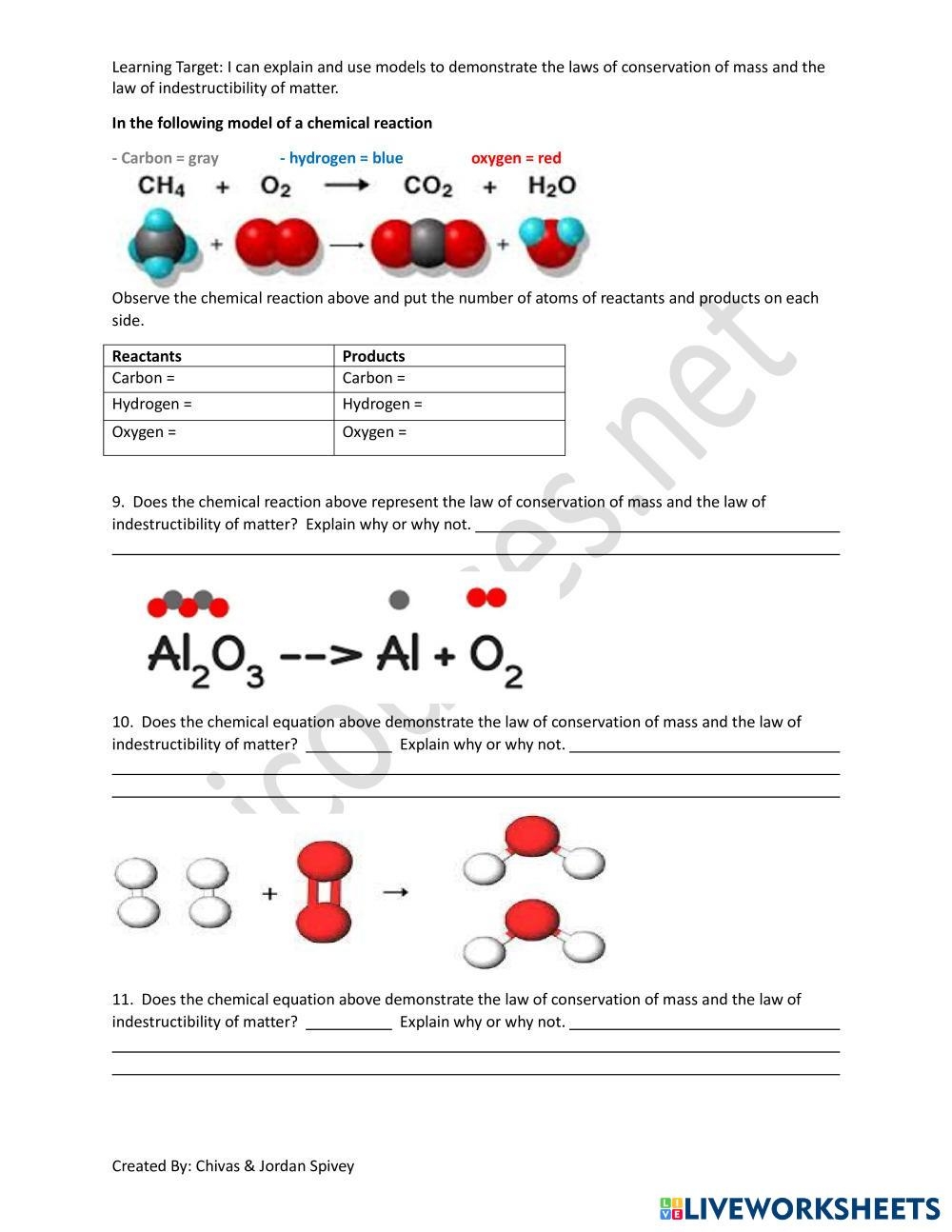 The Laws Of Conservation Of Mass amp Indestructibility Of Matter Worksheets Library The Laws Of Conservation Of Mass amp Indestructibility Of Matter Worksheets Library