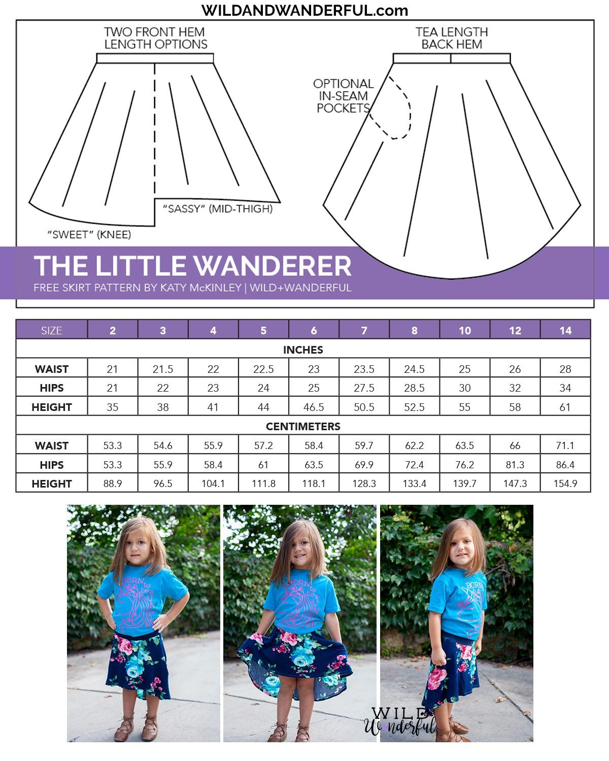 The Little Wanderer Skirt A Free PDF Sewing Pattern From Wild Wanderful Wild Wanderful
