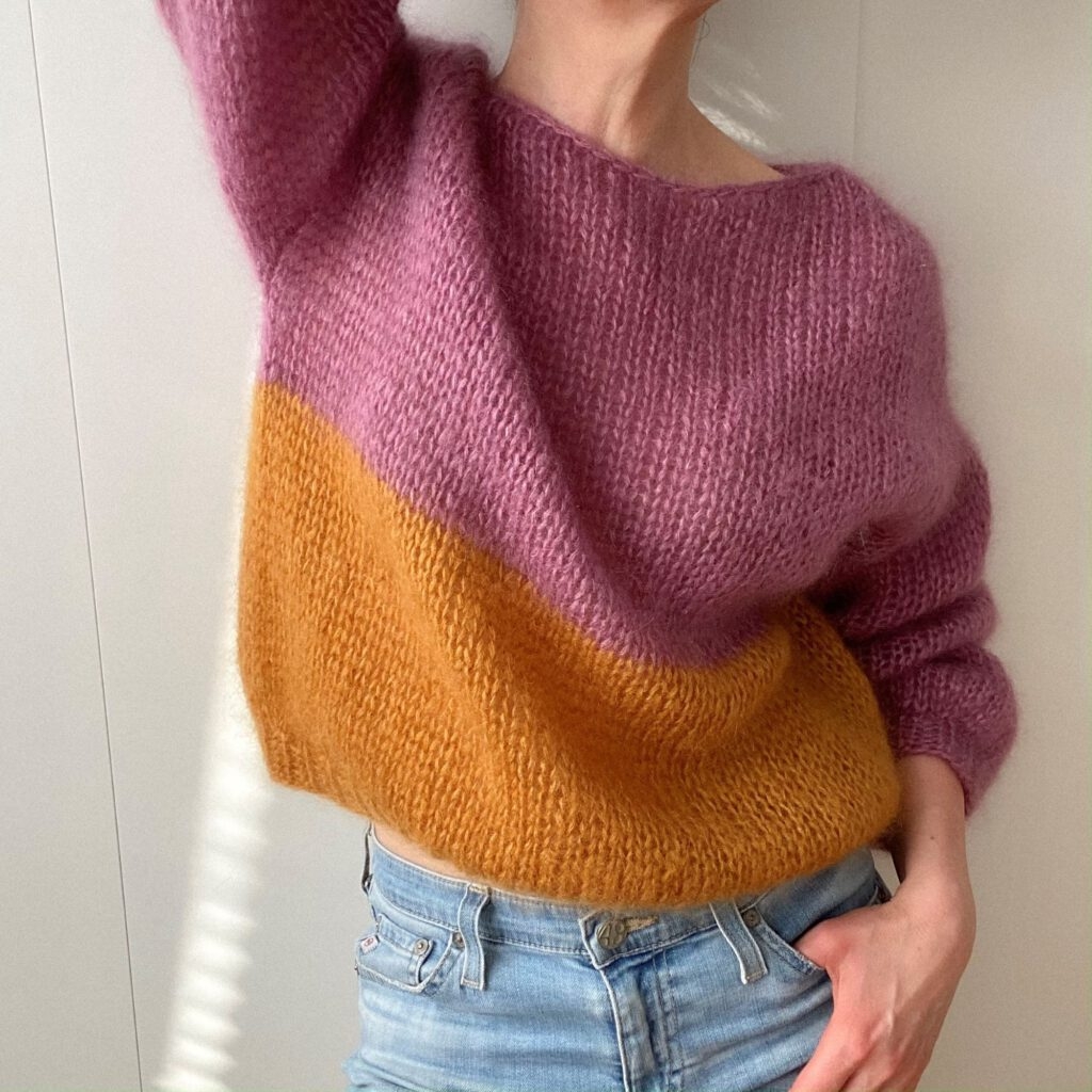 The MARTA Jumper Is A Short Boxy Pullover That Is Knit Top Down In One Piece 