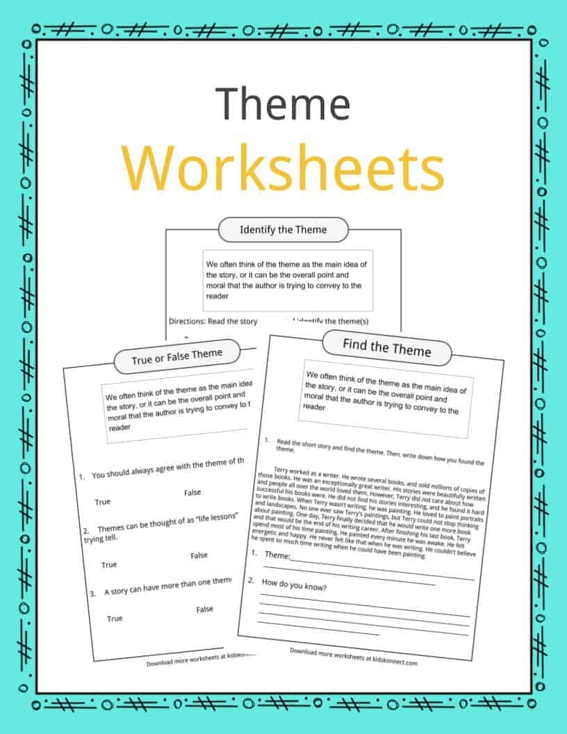 Theme Worksheets Examples Description For Kids Theme Worksheets Examples Description For Kids