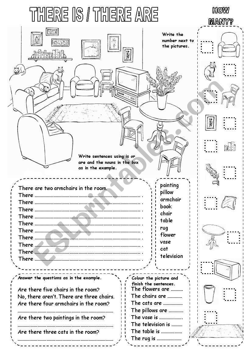 THERE IS THERE ARE ESL Worksheet By Kamilam THERE IS THERE ARE ESL Worksheet By Kamilam