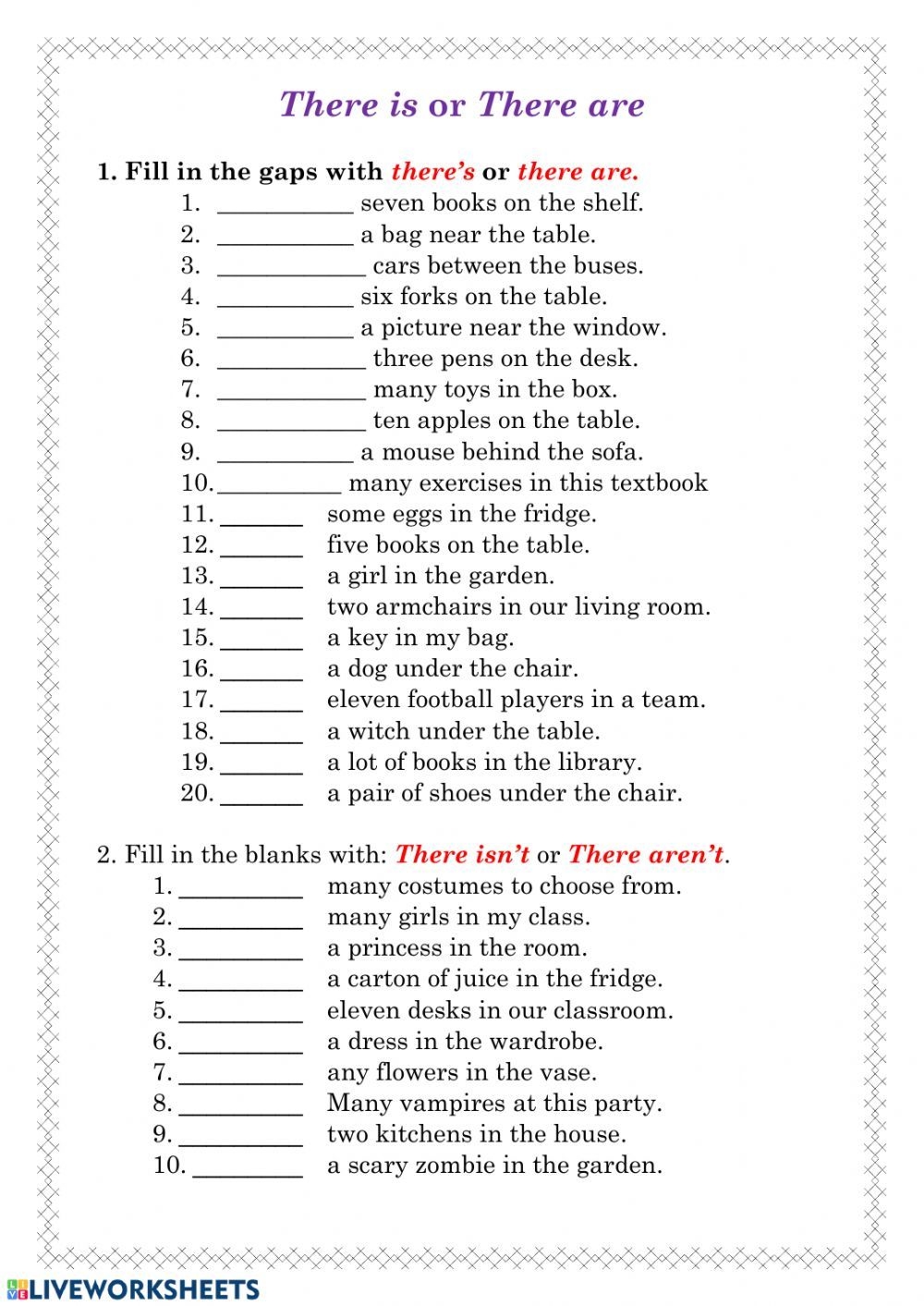 There Is There Are Exercise There Is There Are Exercise