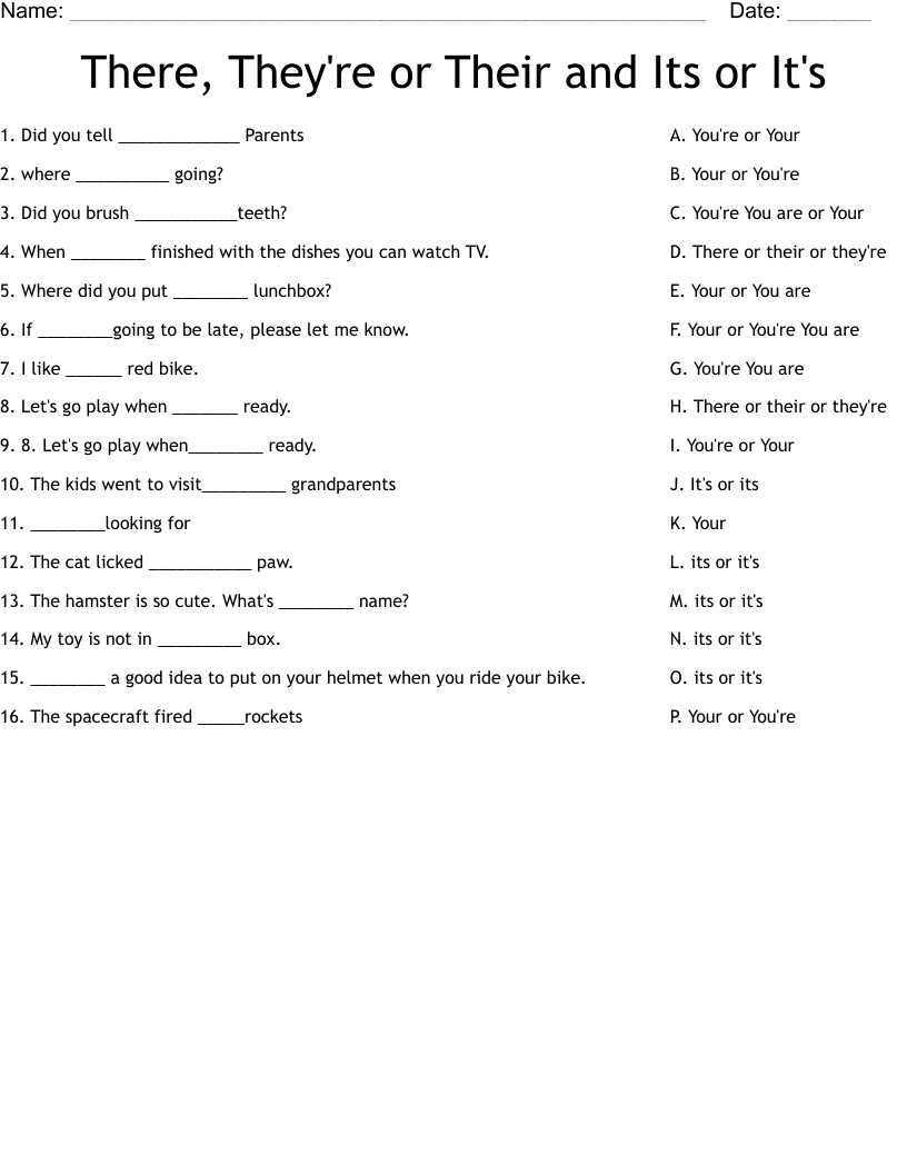 there their or they're worksheet there their or they're worksheet
