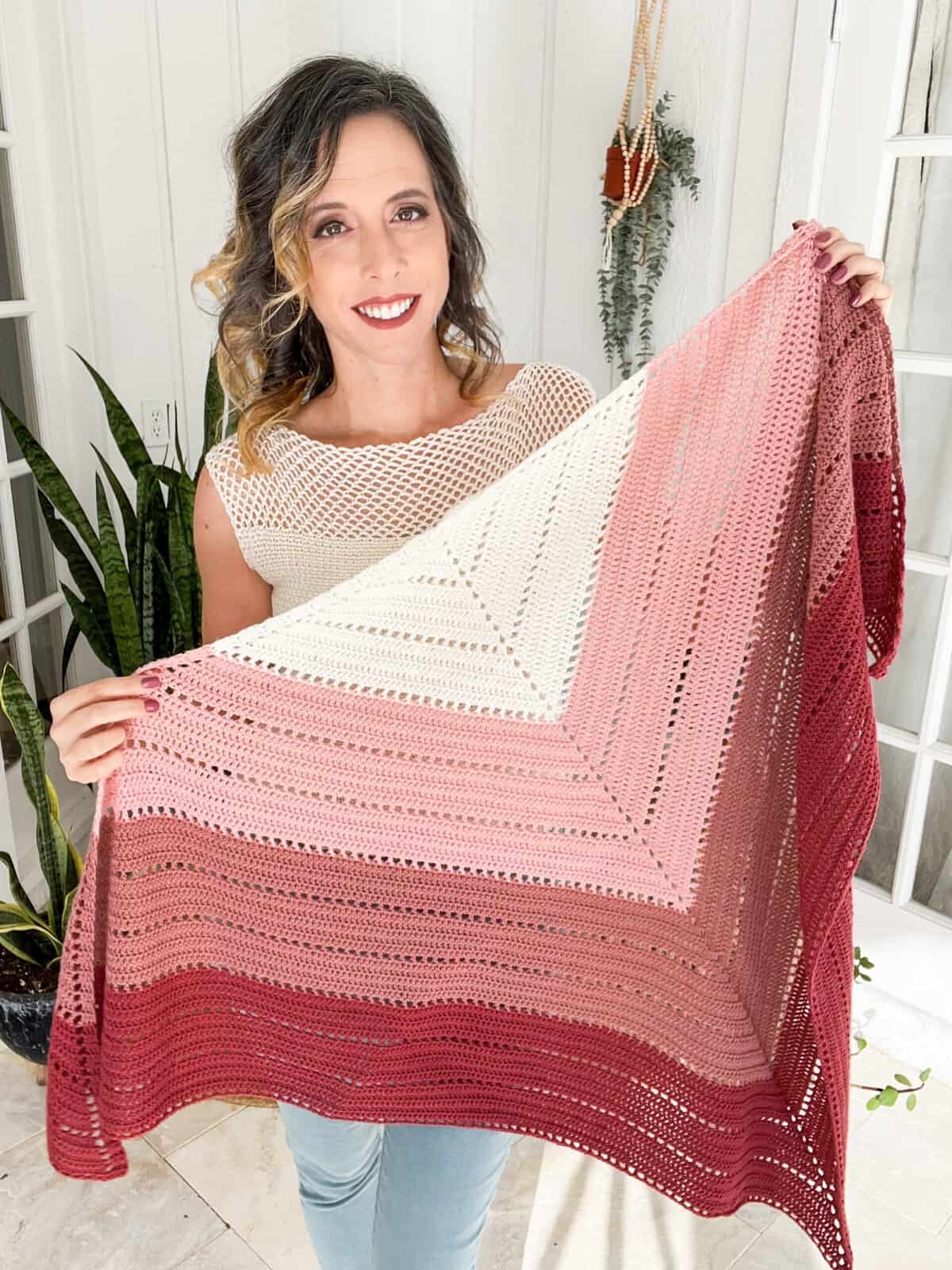 This Should Be Your First Triangle Crochet Shawl Free Pattern Briana K Designs