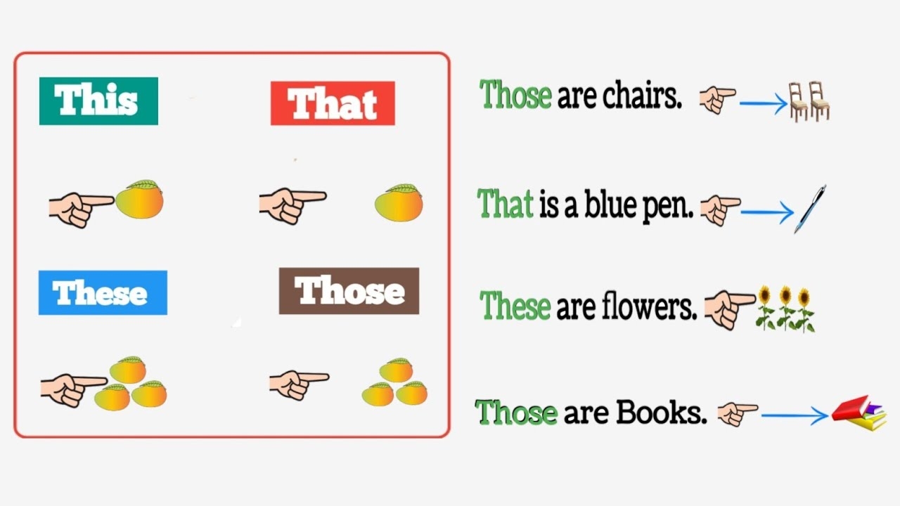 This That These Those English Grammar Lesson Vocabulary YouTube