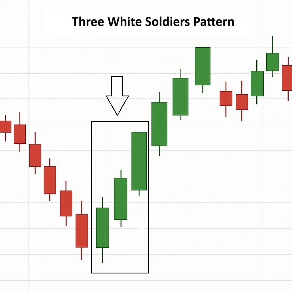 three white soldiers candlestick pattern rules