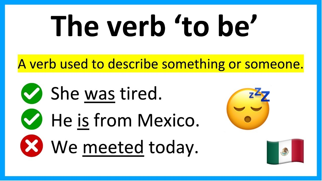 TO BE VERB Easy Explanation Examples Quiz YouTube