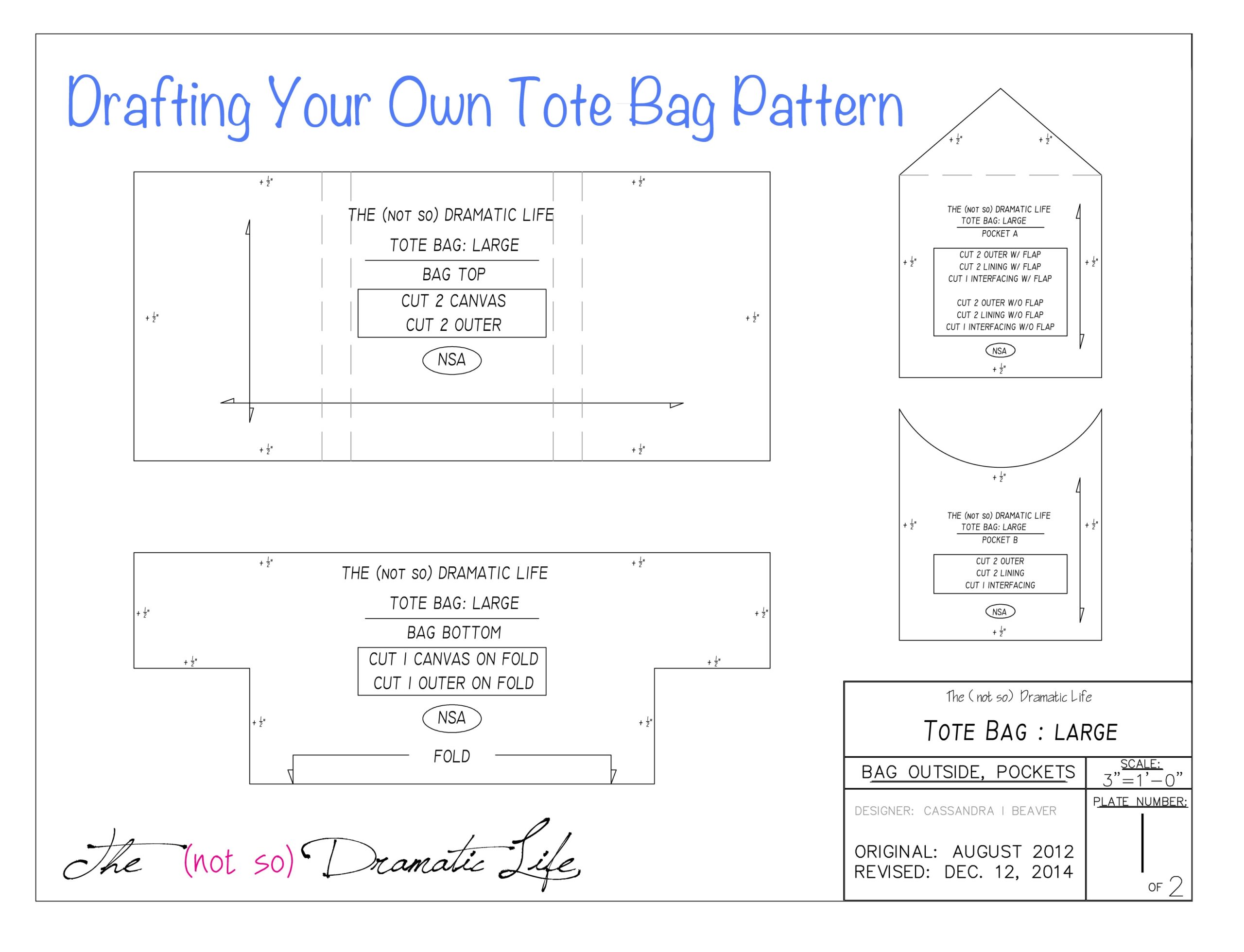 Tote Bag Tutorial Part 2 Creating The Pattern The not So Dramatic Life