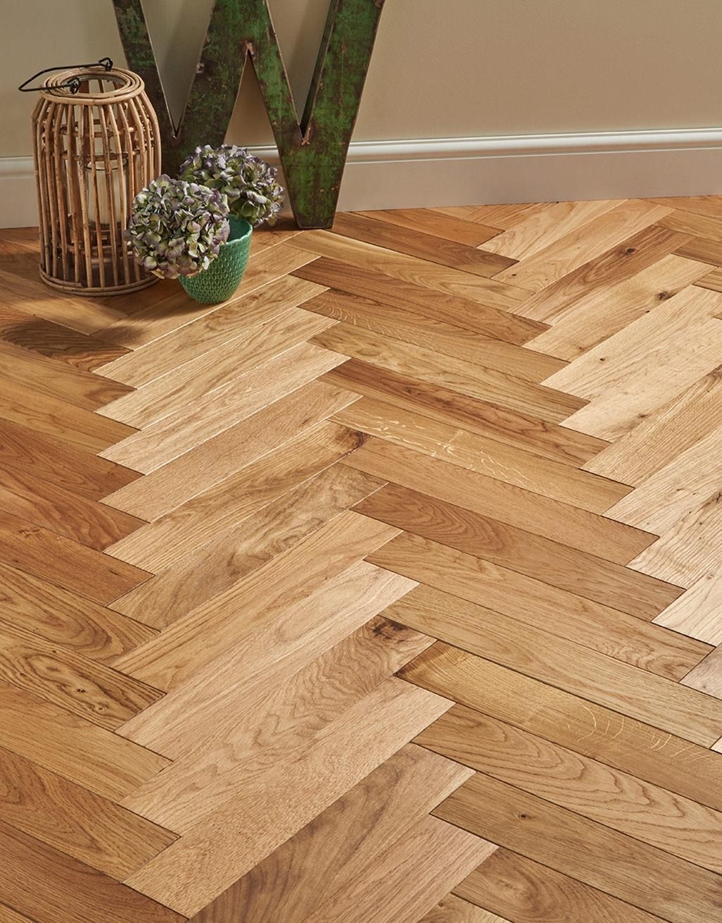 Trade Select Natural Oiled Herringbone Parquet Oak Solid Wood Flooring Direct Wood Flooring