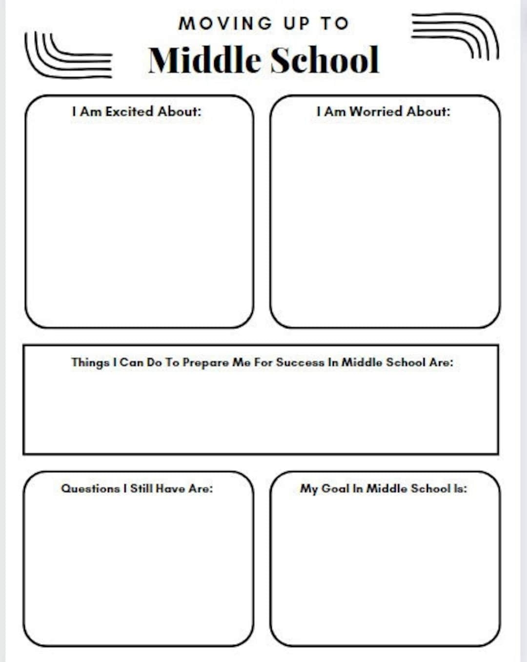 Transition To Middle School Worksheet Customizable Canva Worksheet Etsy Transition To Middle School Worksheet Customizable Canva Worksheet Etsy