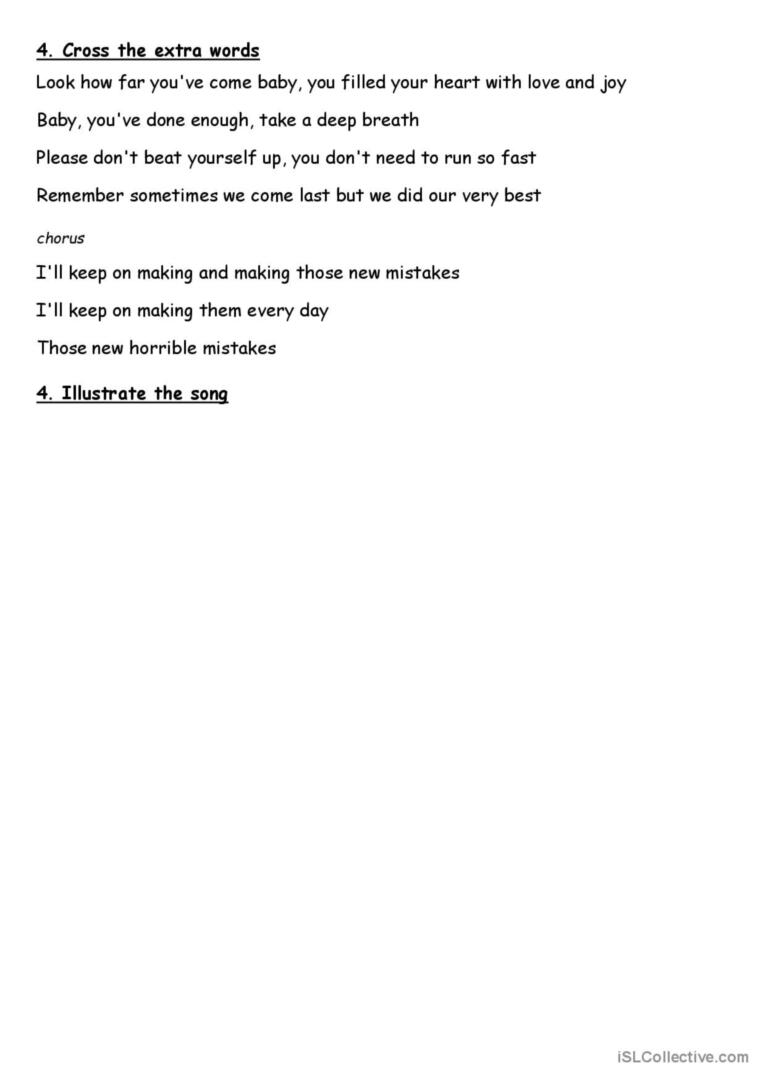 Try Everything Shakira Song And Nu English ESL Worksheets Pdf Doc