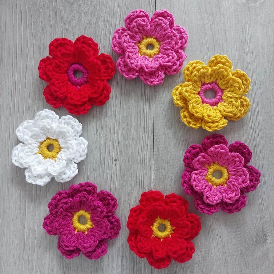 Two Layer Crochet Flowers Free Pattern Annie Design Crochet Two Layer Crochet Flowers Free Pattern Annie Design Crochet