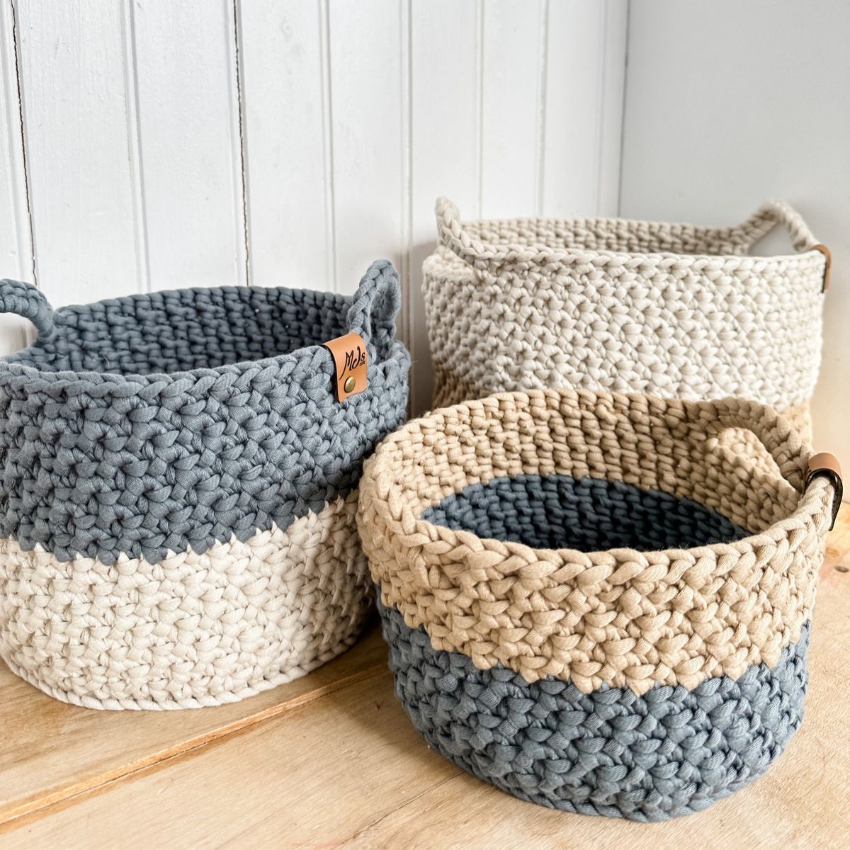 Two Toned Crochet Nesting Baskets MJ s Off The Hook Designs