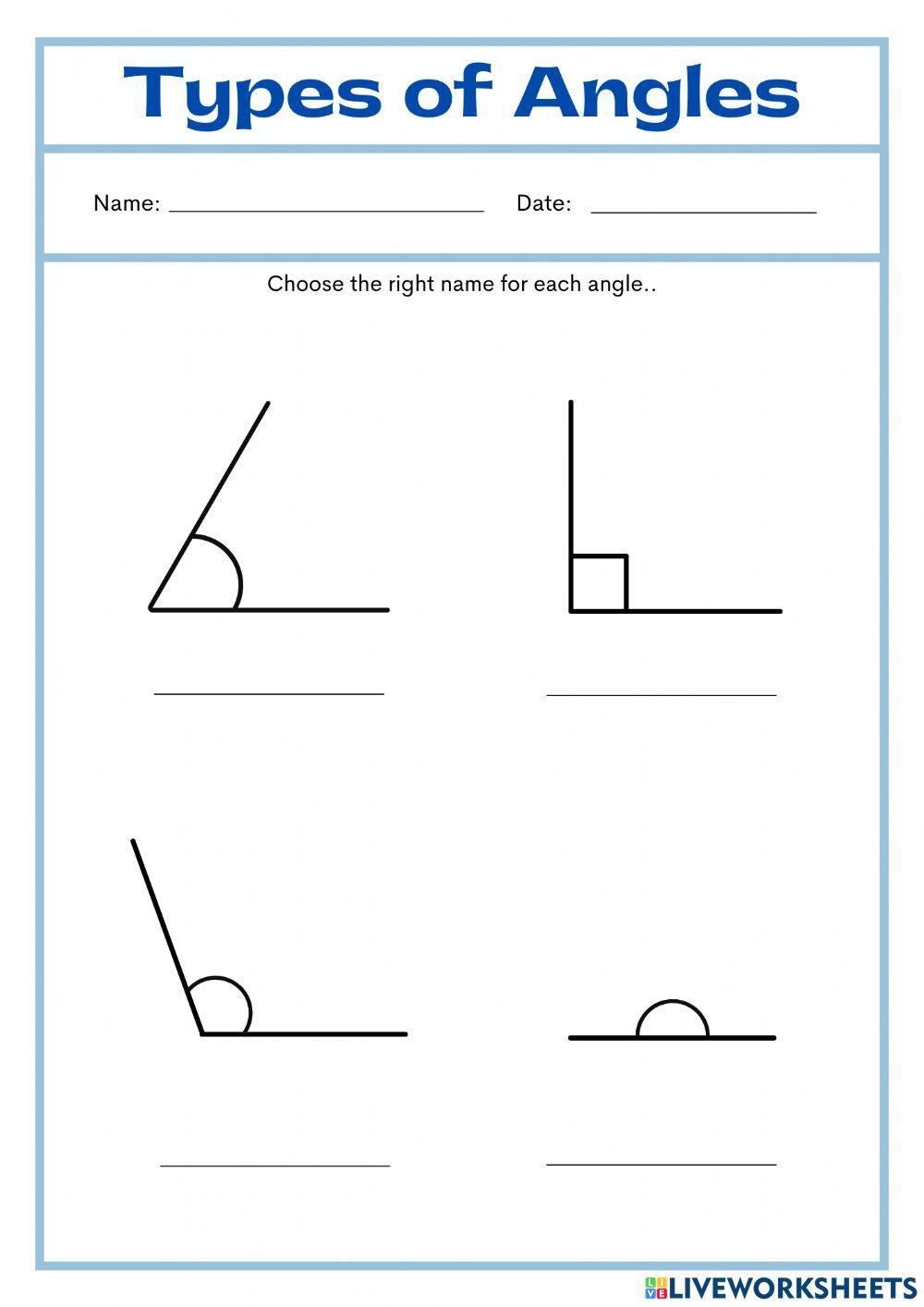 Types Of Angles Math Worksheet Live Worksheets Worksheets Library
