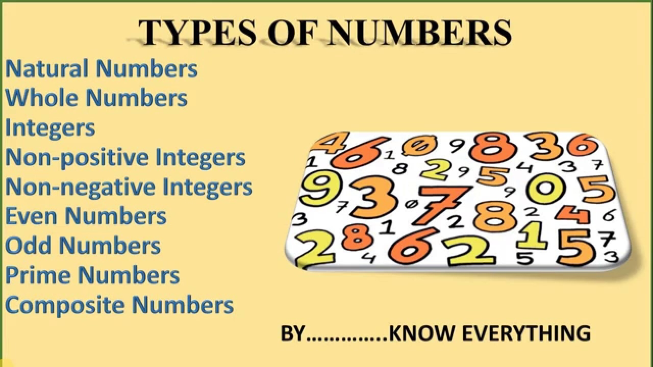 Types Of Numbers Natural And Whole Numbers Integers Odd And Even Prime And Composite Numbers YouTube