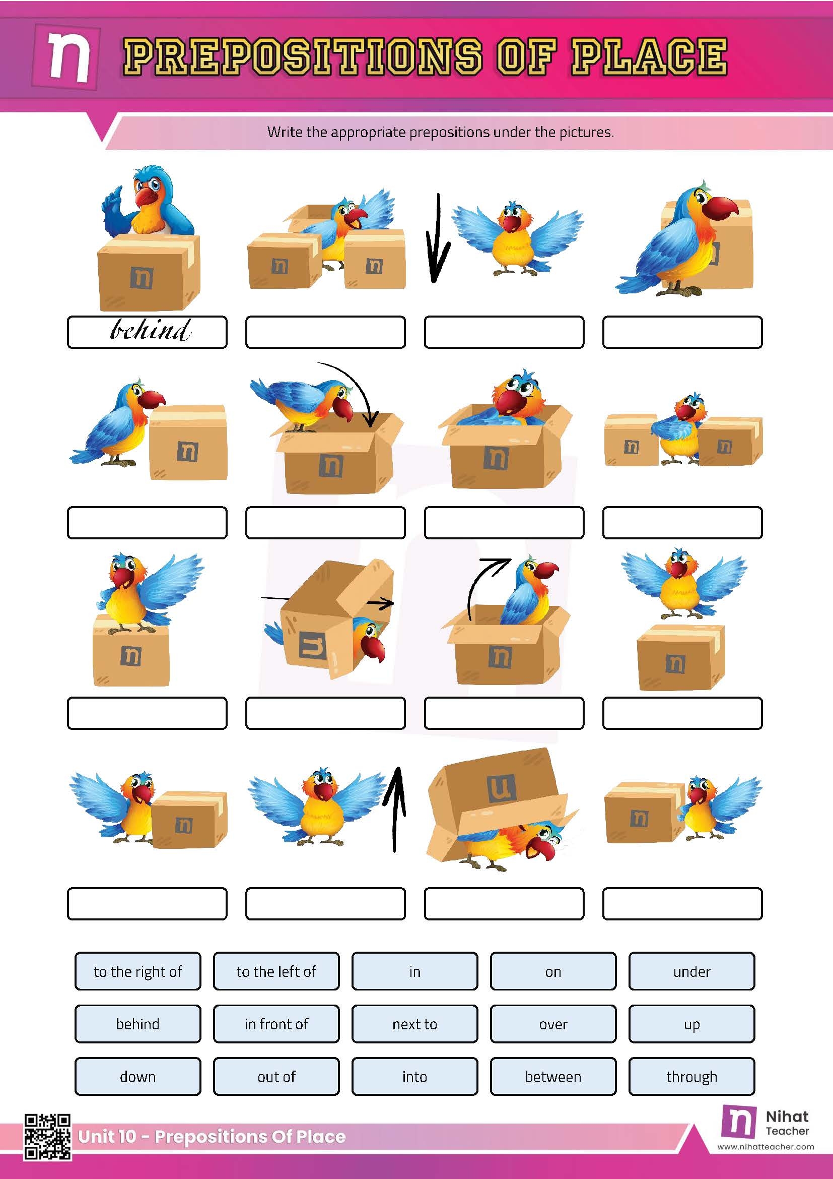 Unit 10 Prepositions Of Place Worksheet 1 Free English Worksheets Library