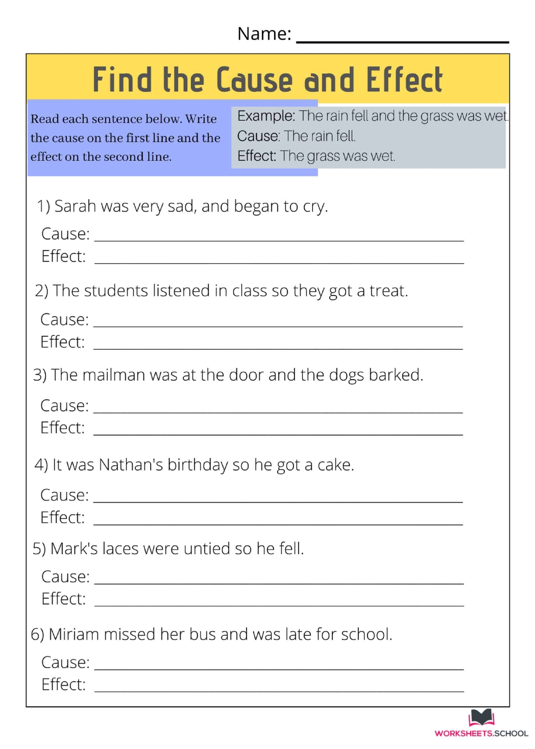 Unlock Learning With Engaging Cause And Effect Worksheets Worksheets Library