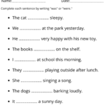 Use Of Was And Were Exercises Worksheets Simple Was Were Use In Sentence Teaching Resources