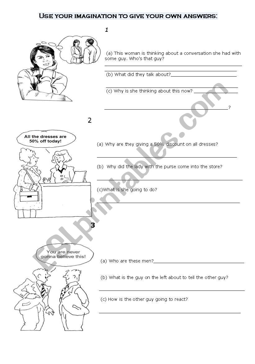 Use Your Imagination ESL Worksheet By Secedu Teacher