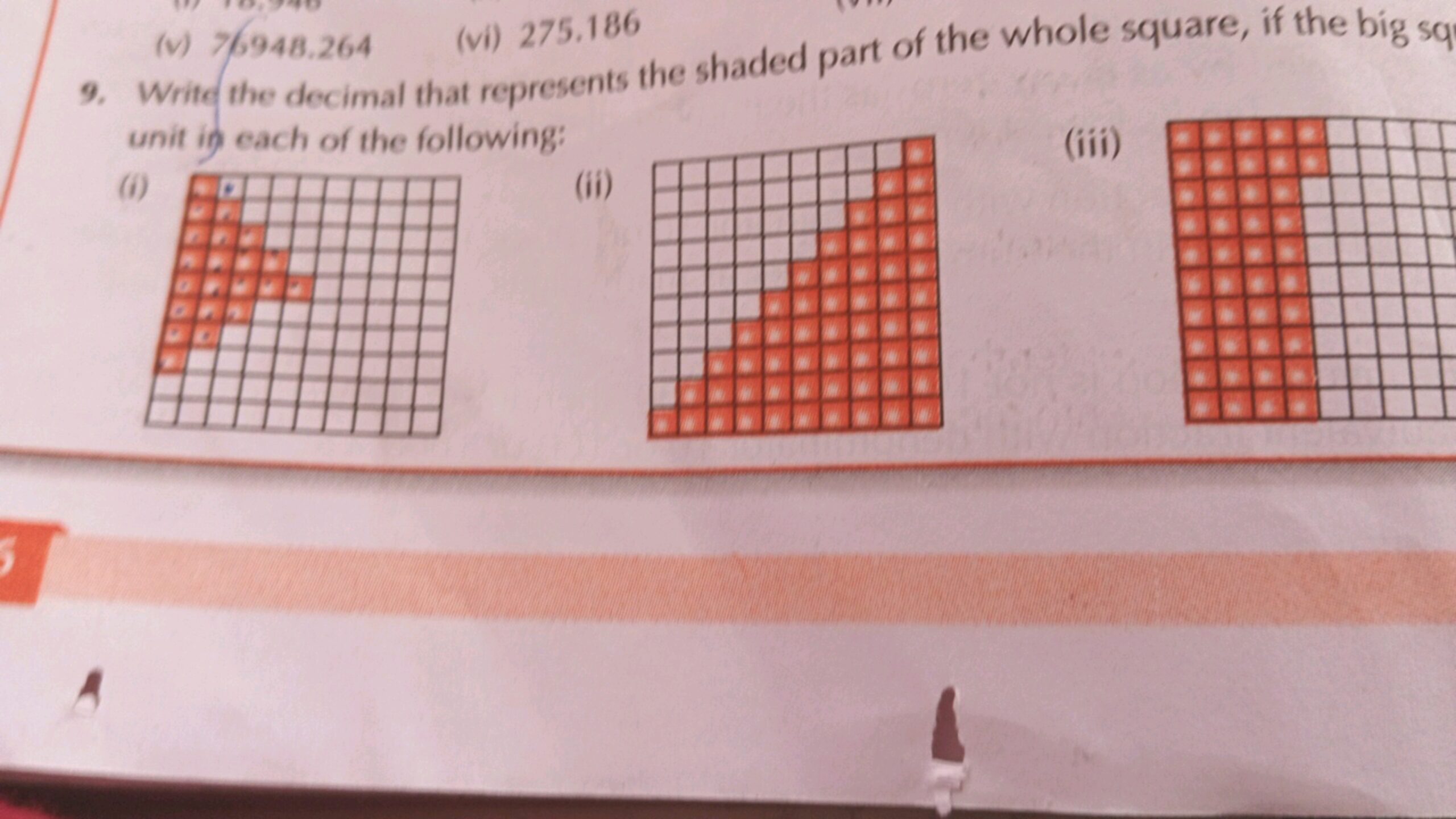 V 76948 264 vi 275 186 Write The Decimal That Represents The Shaded P 