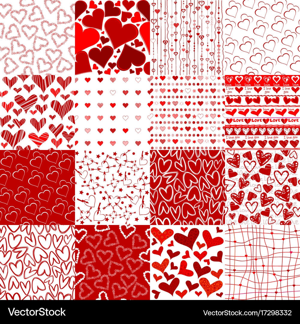 Valentine s Day Heart Patterns Royalty Free Vector Image Valentine s Day Heart Patterns Royalty Free Vector Image