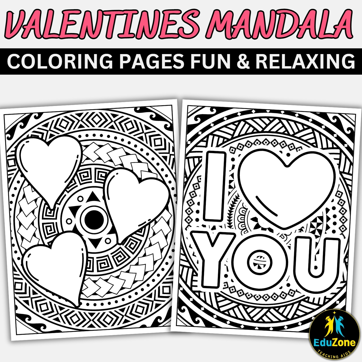 Valentine s Day Mandala Coloring Pages Relaxing Printable Valentines Day Fun For All Kids Made By Teachers