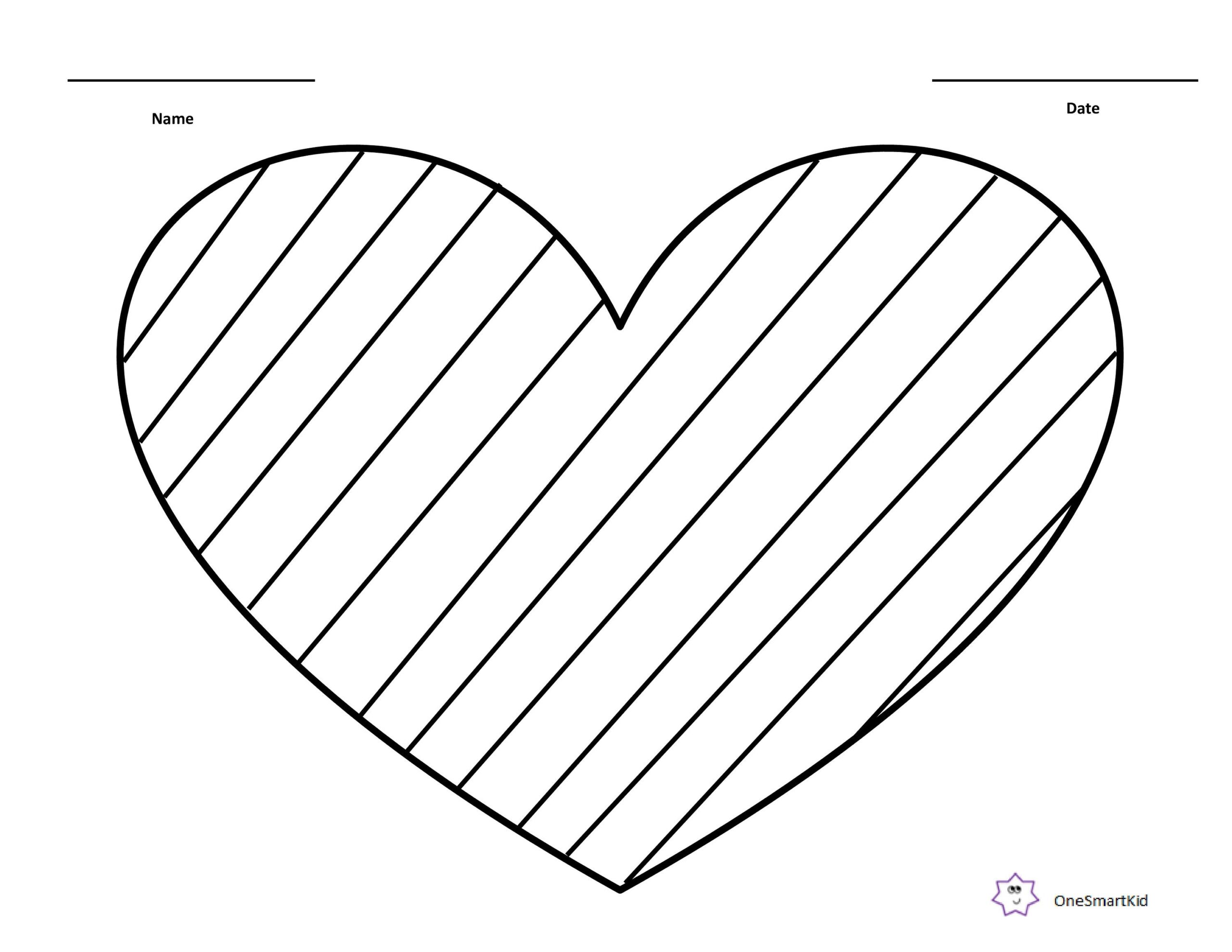 Valentine s Day Striped Big Heart Coloring Page Etsy Valentine s Day Striped Big Heart Coloring Page Etsy