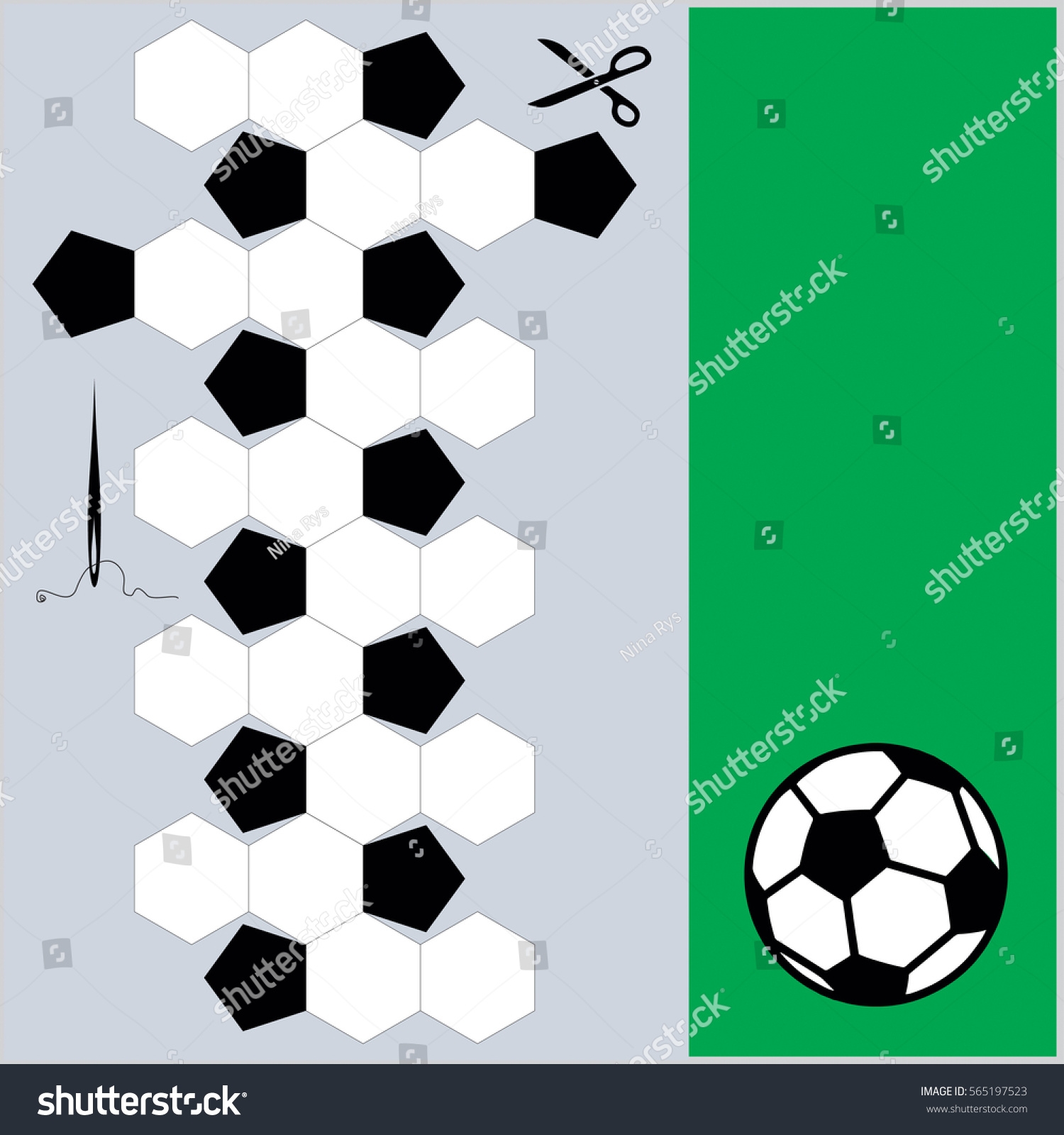 Vector Sewing Pattern Soccer Ball Stock Vector Royalty Free 565197523 Shutterstock