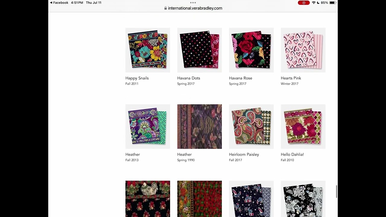 Vera Bradley Retired Pattern Archive screen Recording On 7 11 24 Verabradley rebranding YouTube Vera Bradley Retired Pattern Archive screen Recording On 7 11 24 Verabradley rebranding YouTube