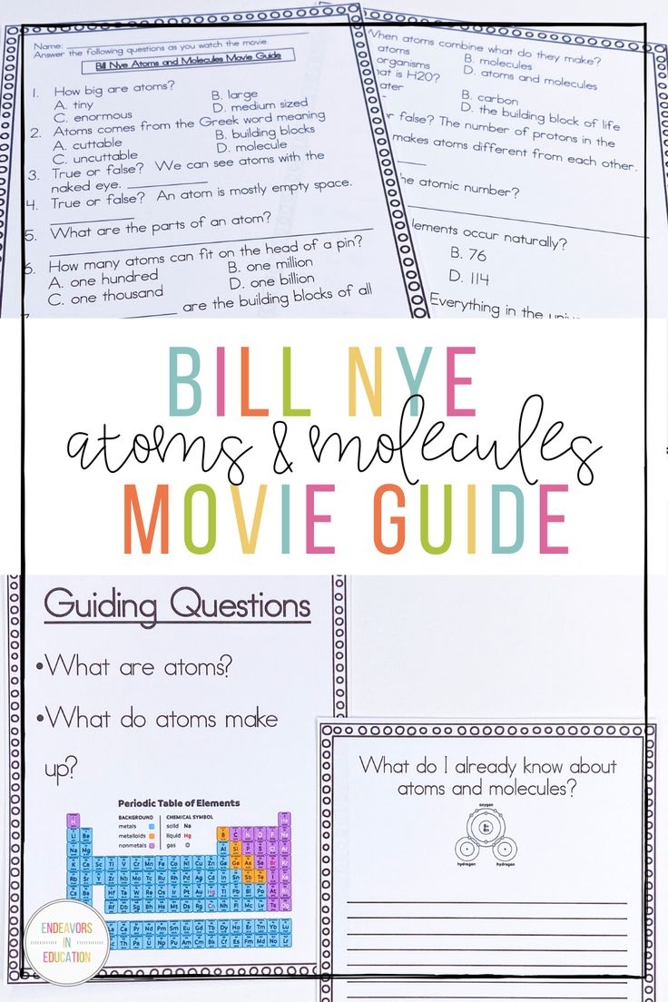 Video Worksheet Bill Nye Atoms And Molecules