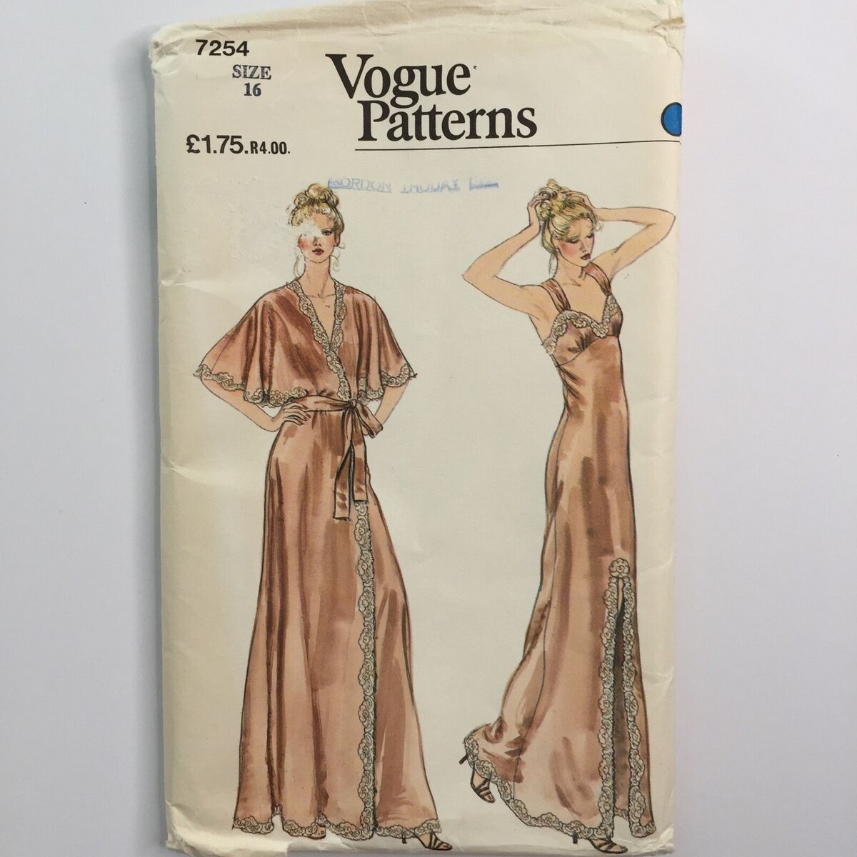 Vogue 7254 Long Night Dress Gown Lingerie Flutter Retro Ladies New Uncut Pattern EBay UK