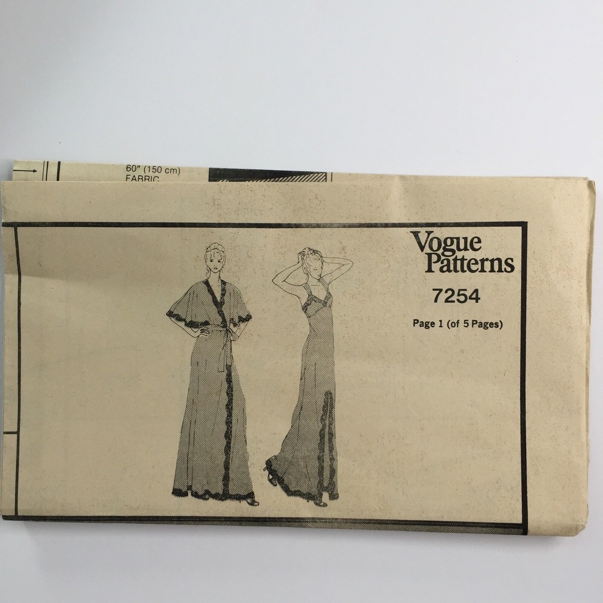 vogue 7254 lingerie gown and robe pattern