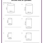 Volume And Surface Area Of Cylinders K12 Math Worksheets