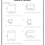 Volume And Surface Area Of Cylinders K12 Math Worksheets