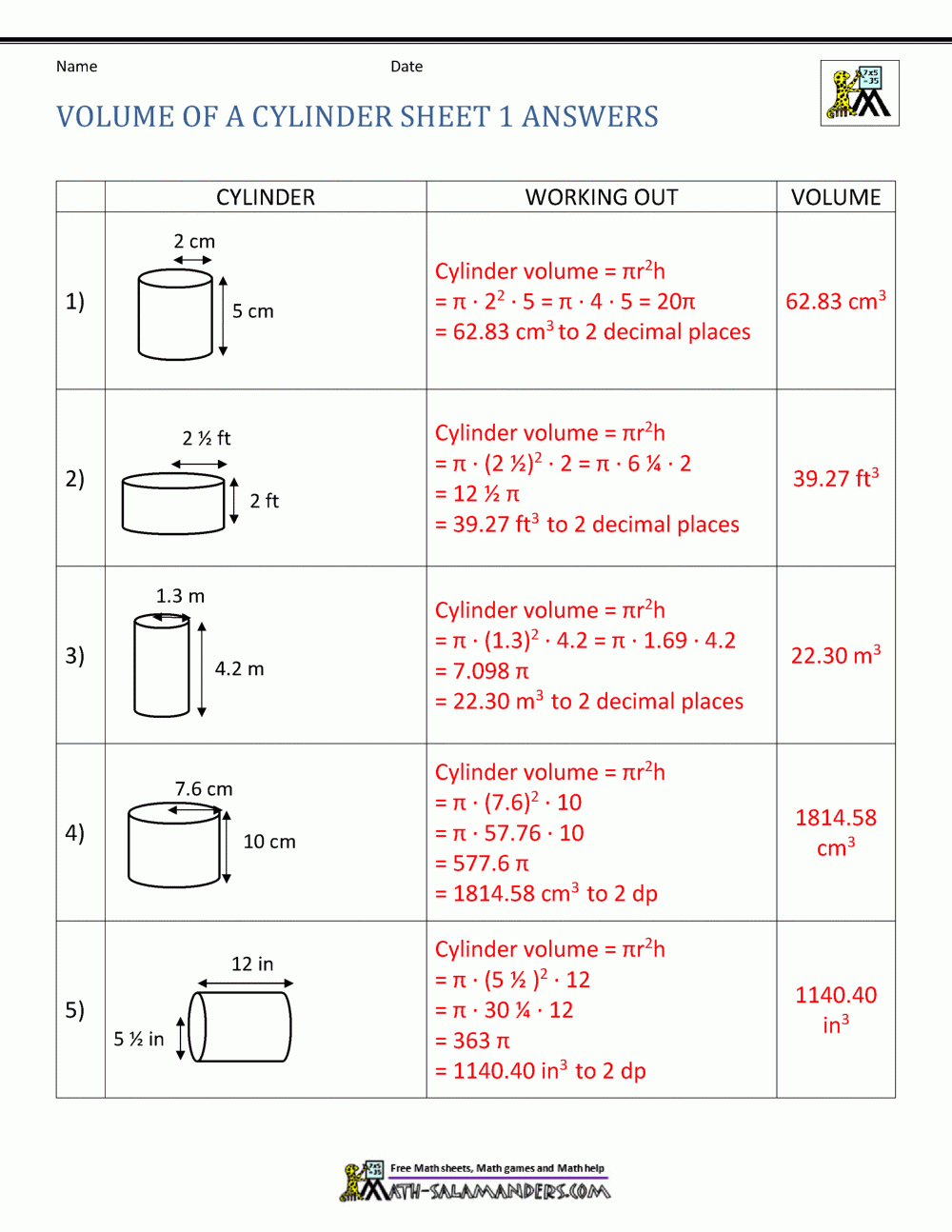Volume Of A Cylinder Calculator Volume Of A Cylinder Calculator