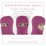 Warm Winter Ski Masks Free Pattern