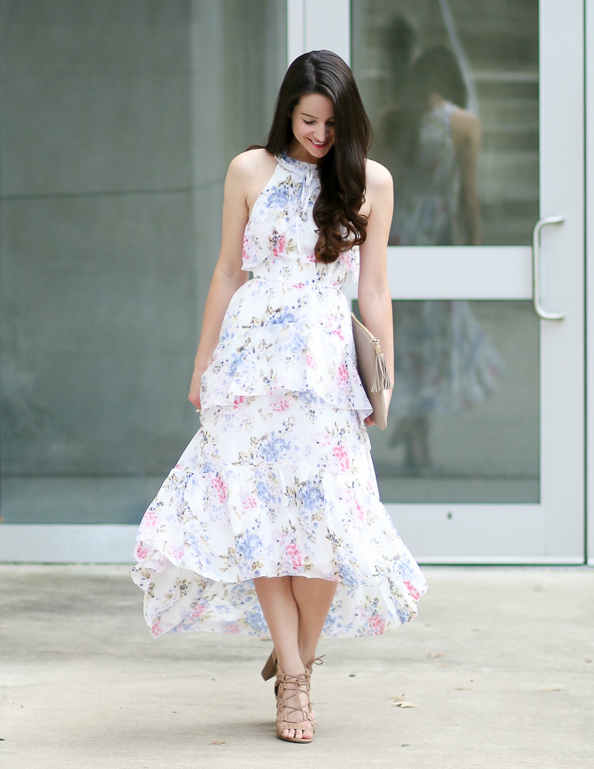 Wearing White To A Wedding After Market Floral Chiffon Maxi Dress