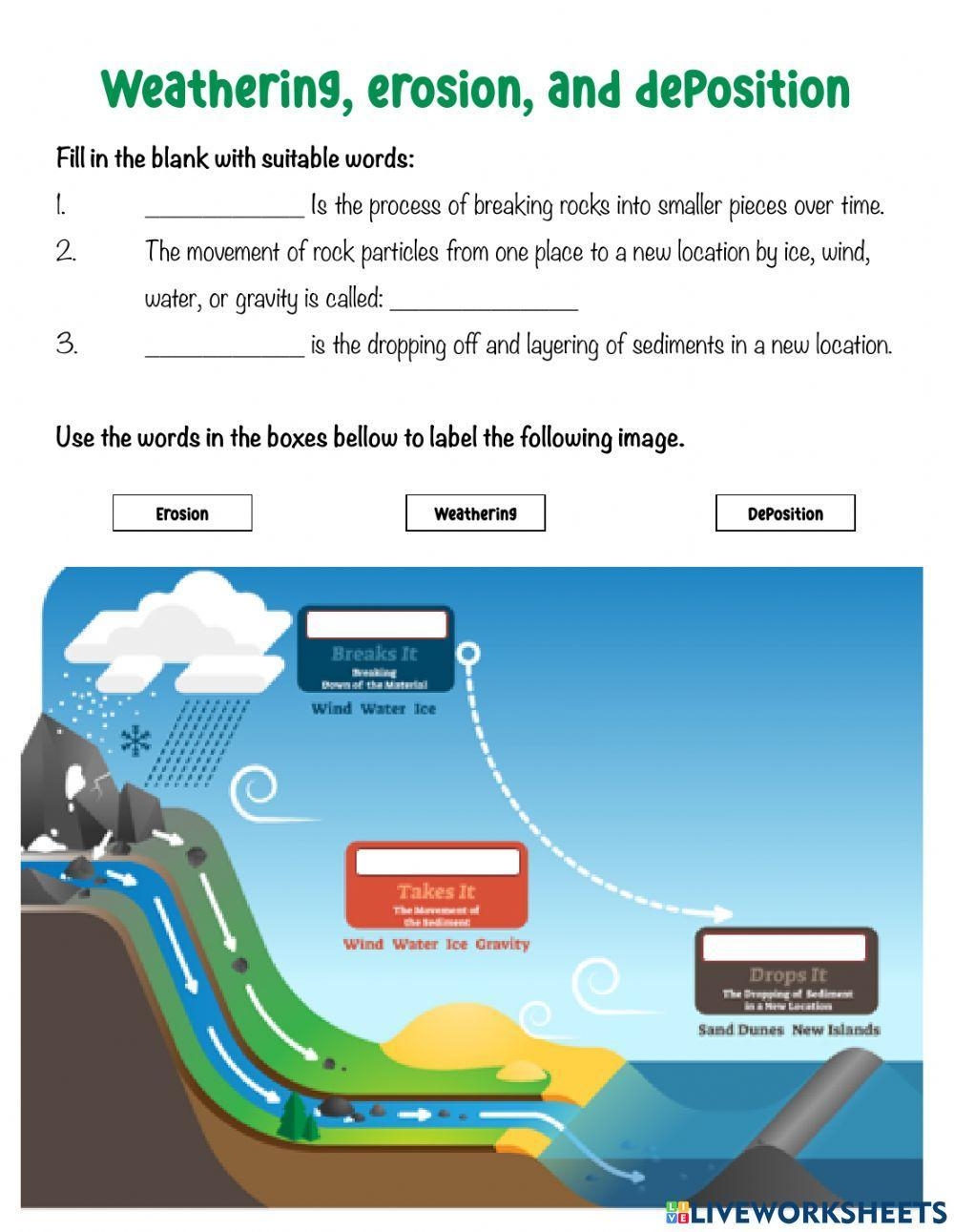 Weathering Erosion And Deposition Activity Live Worksheets Worksheets Library Weathering Erosion And Deposition Activity Live Worksheets Worksheets Library