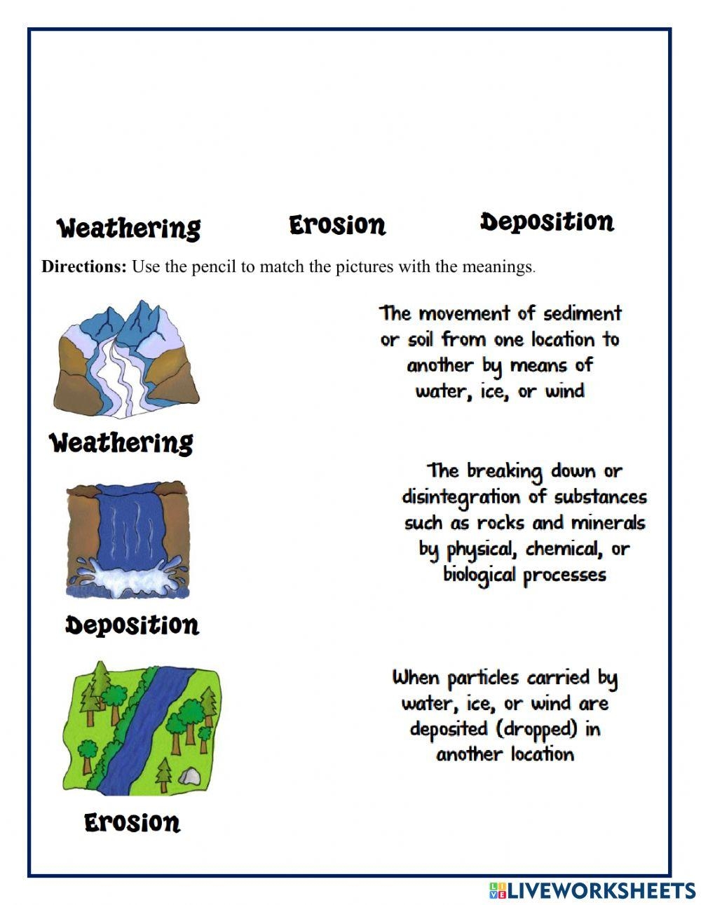 Weathering Erosion And Deposition Worksheet Live Worksheets Worksheets Library Weathering Erosion And Deposition Worksheet Live Worksheets Worksheets Library
