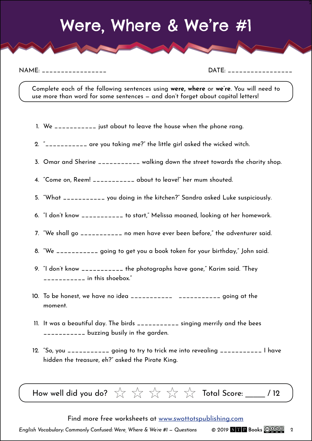 Were Where And Were English Worksheet 01 STP Books Worksheets Library Were Where And Were English Worksheet 01 STP Books Worksheets Library