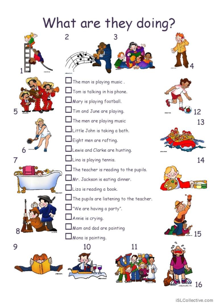 What Are They Doing General Gramma English ESL Worksheets Pdf Doc