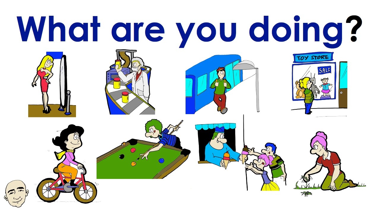 What Are They Doing Present Progressive Easy English Conversation Practice ESL EFL YouTube