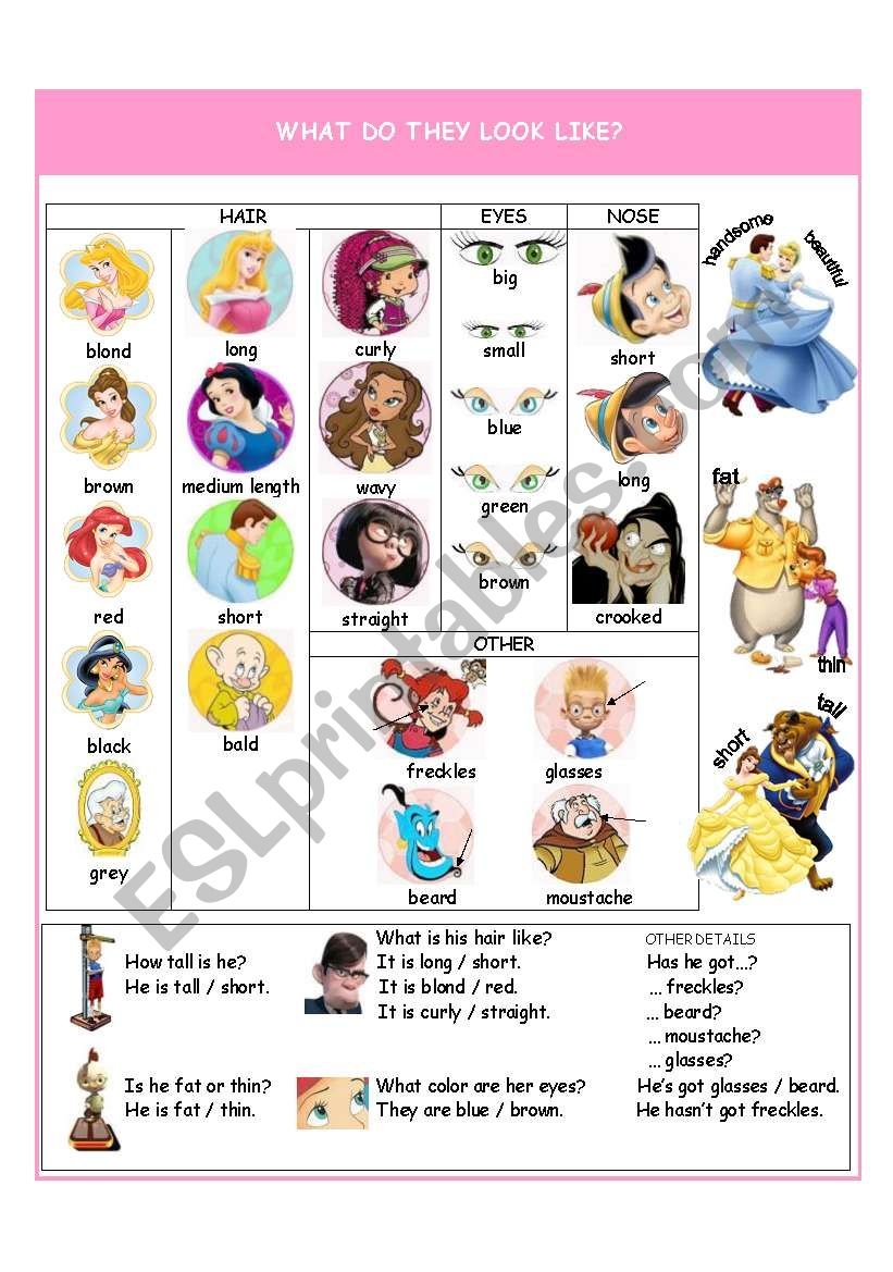 What Do They Look Like ESL Worksheet By Alisadedic