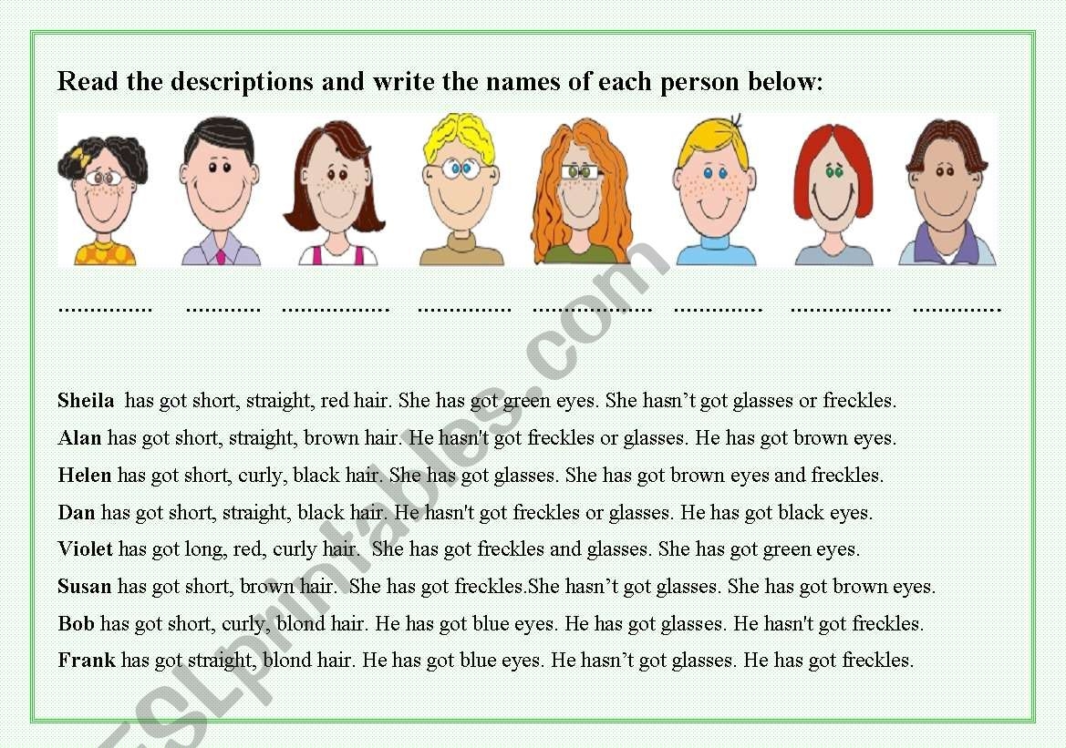 What Do They Look Like ESL Worksheet By FELIXIN