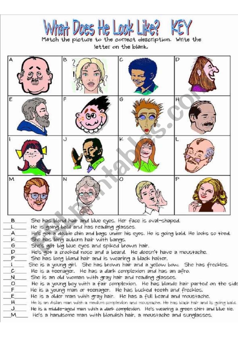 What Does He Look Like ESL Worksheet By Susiebelle What Does He Look Like ESL Worksheet By Susiebelle