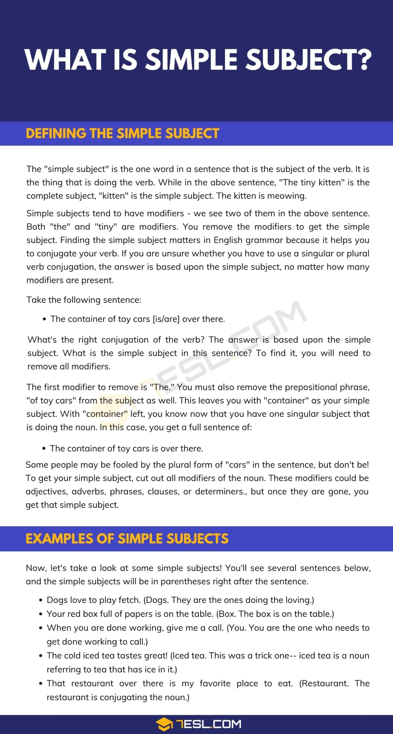 What Is A Simple Subject Useful Examples Of Simple Subject 7ESL What Is A Simple Subject Useful Examples Of Simple Subject 7ESL