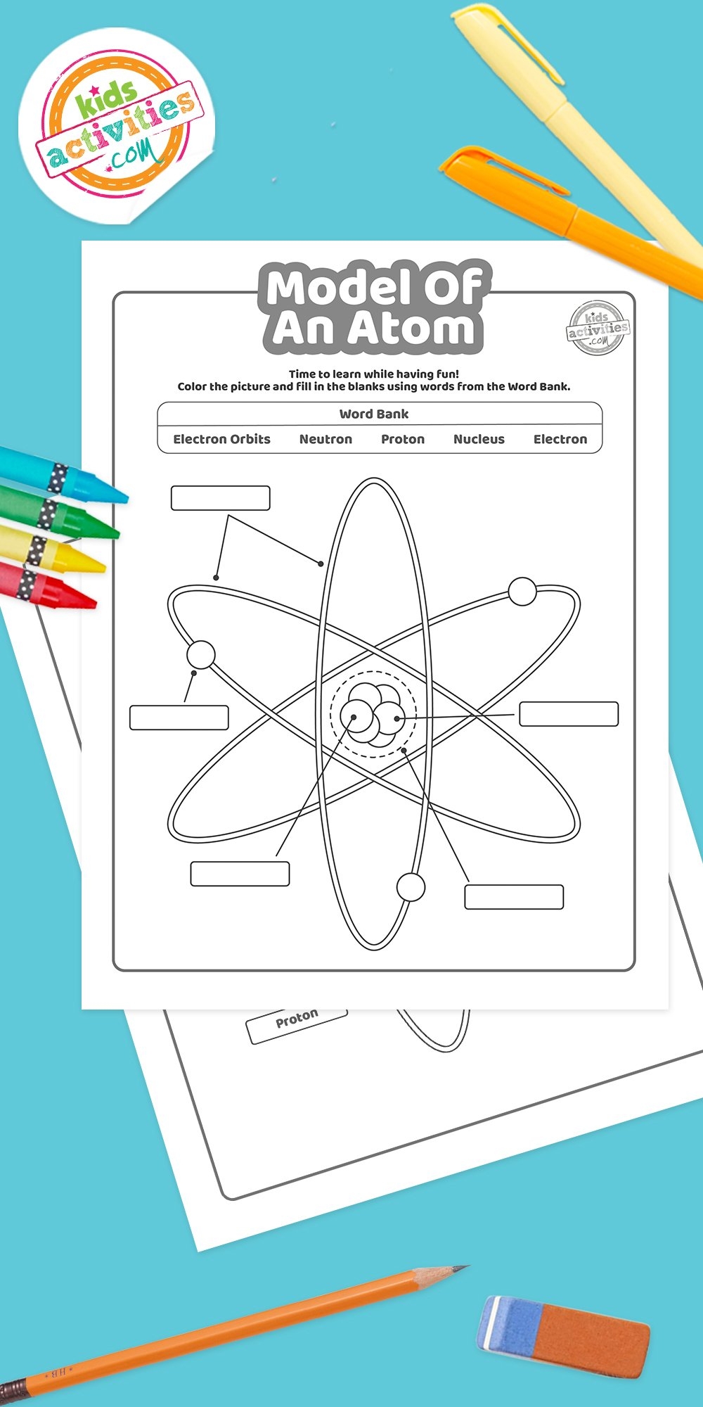 parts of an atom worksheet