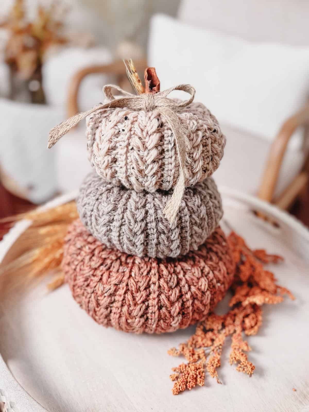 Wheat Stitch Crochet Pumpkin Trio Free Pattern Free Crochet Pattern